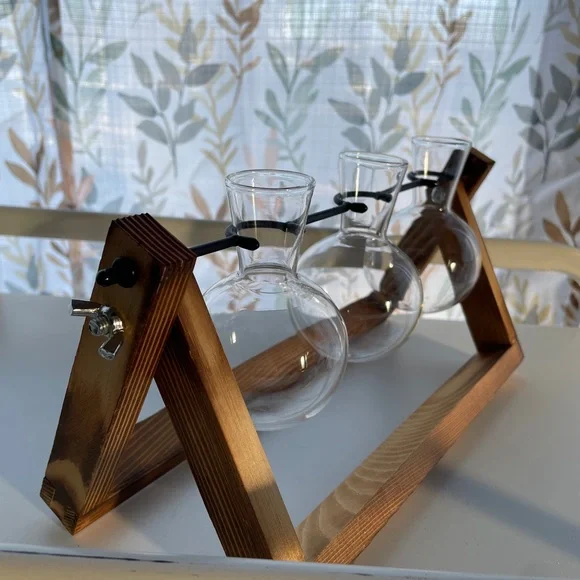 Wooden Plant Terrarium with Glass Vases - Picture 4 of 5